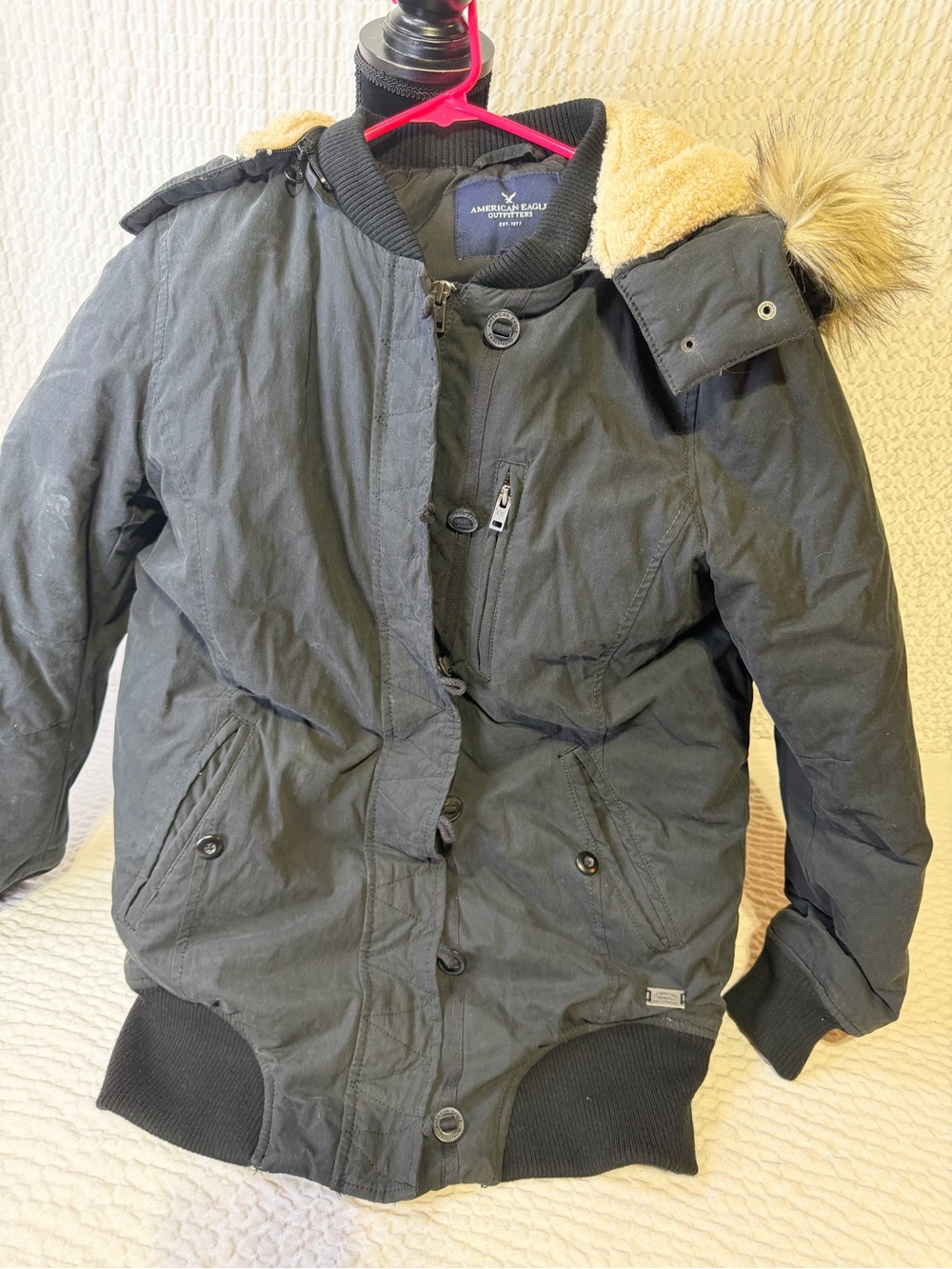 American Eagle Outfitters Black Jacket with Pink Accent